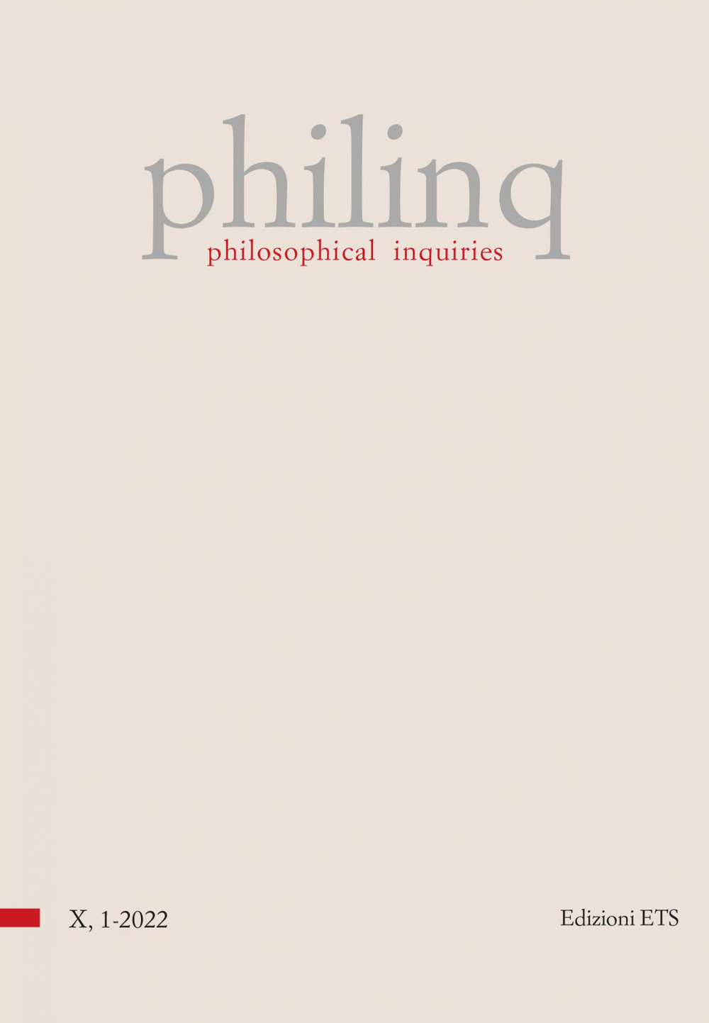 Philinq. Philosophical inquiries (2022). Vol. 1