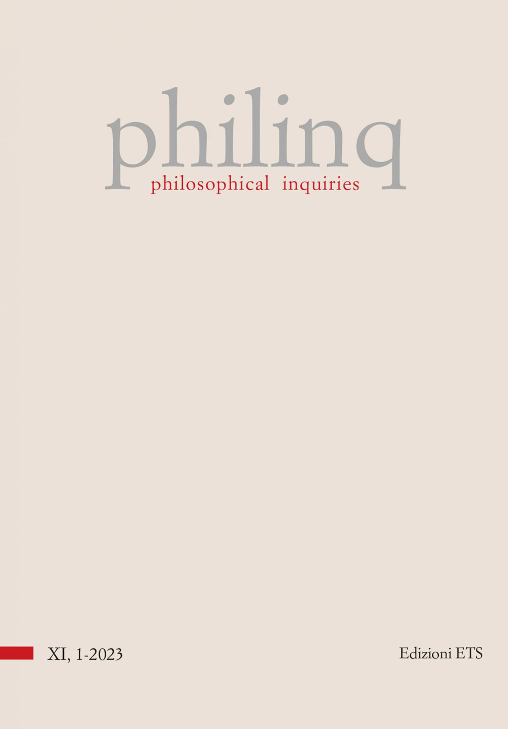 Philinq. Philosophical inquiries (2023). Vol. 1