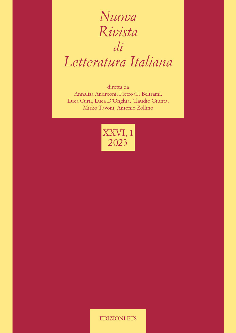 Nuova rivista di letteratura italiana (2023). Vol. 1