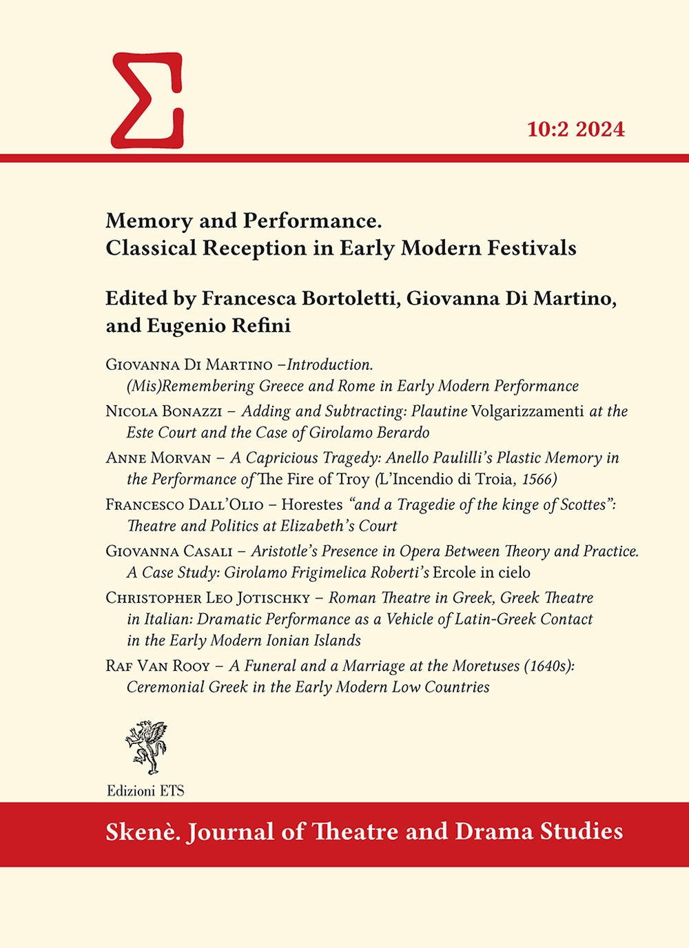Skenè. Journal of theatre and drama studies (2024). Vol. 2