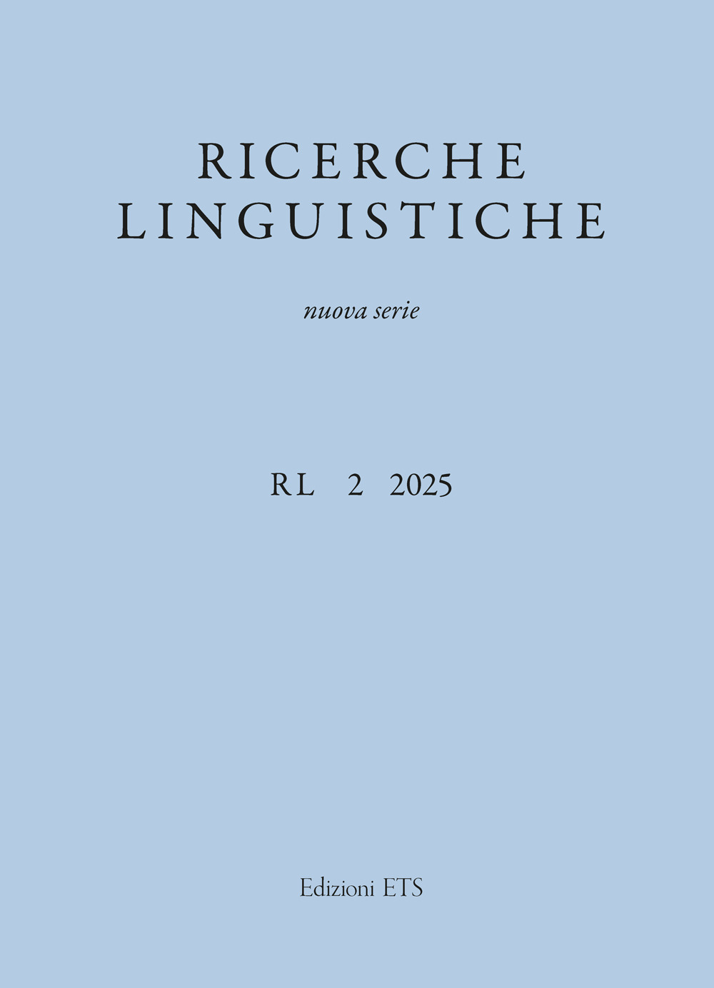 Ricerche linguistiche (2025). Vol. 2