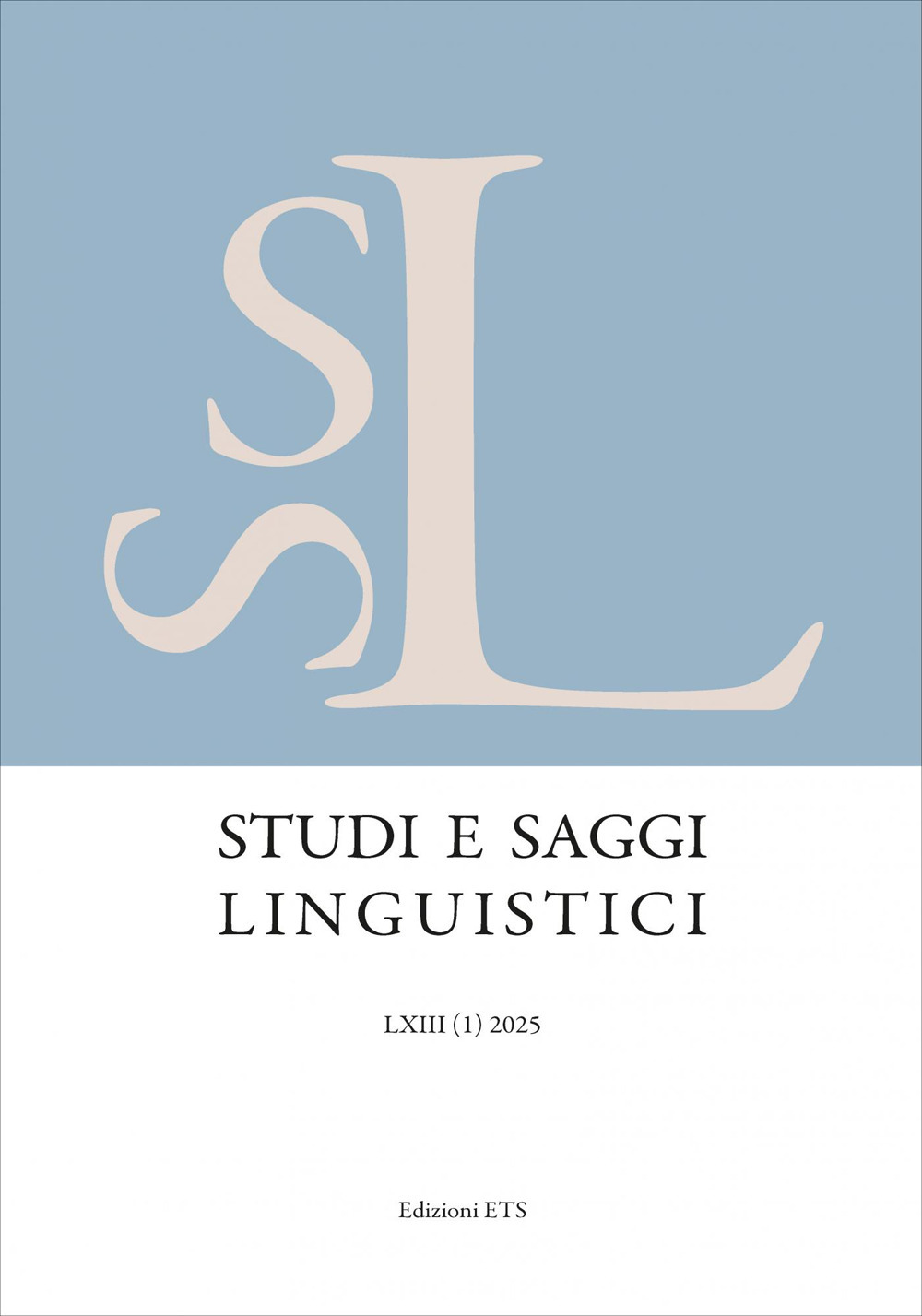 Studi e saggi linguistici (2025). Vol. 1