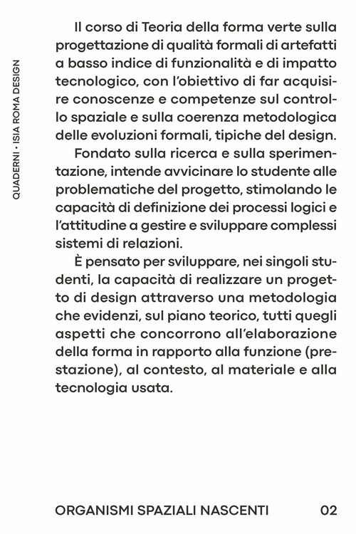 Quaderno Isia. Ediz. bilingue. Vol. 2: Organismi spaziali nascenti
