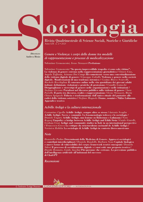 Sociologia. Rivista quadrimestrale di scienze storiche e sociali (2025). Vol. 2