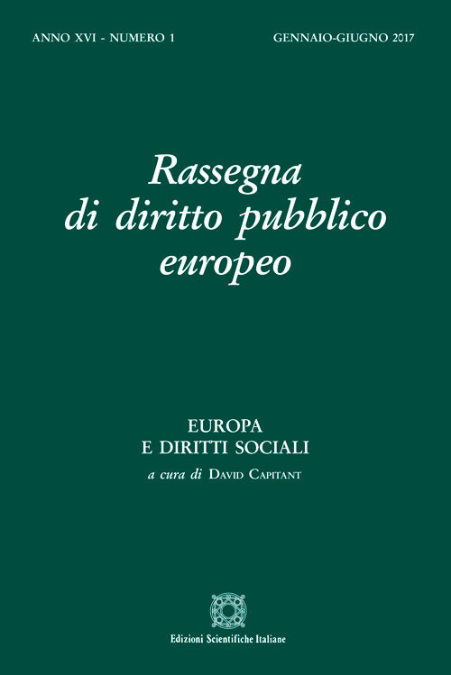Rassegna di diritto pubblico europeo (2017). Vol. 1