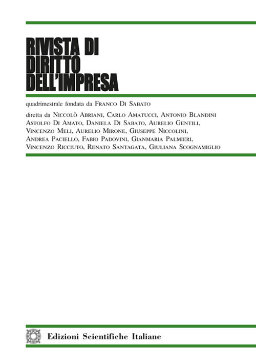 Rivista di diritto dell'impresa (2018). Vol. 1