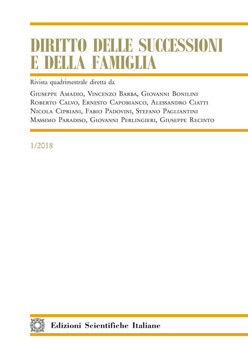 Diritto delle successioni e della famiglia (2018). Vol. 1