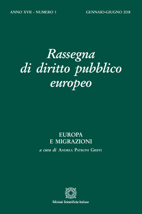 Rassegna di diritto pubblico europeo (2018). Vol. 1: Europa e migrazioni