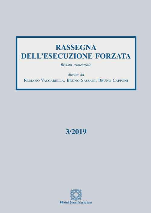 Rassegna dell'esecuzione forzata (2019). Vol. 3