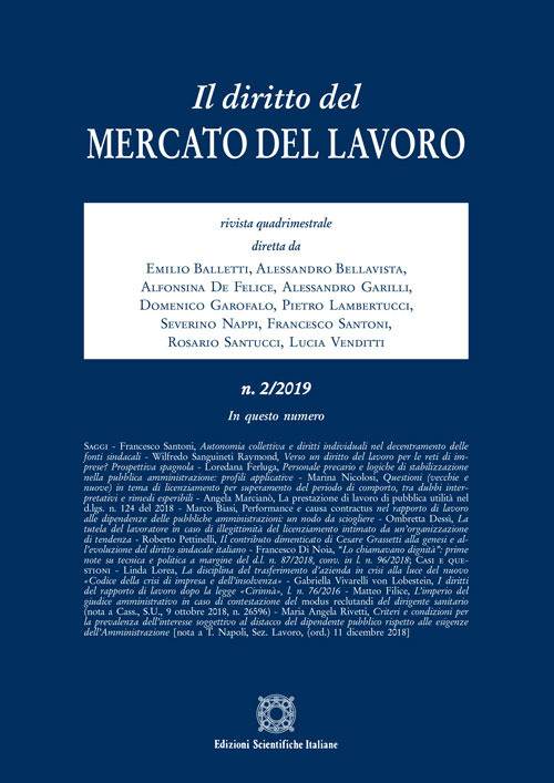 Il diritto del mercato del lavoro (2019). Vol. 2
