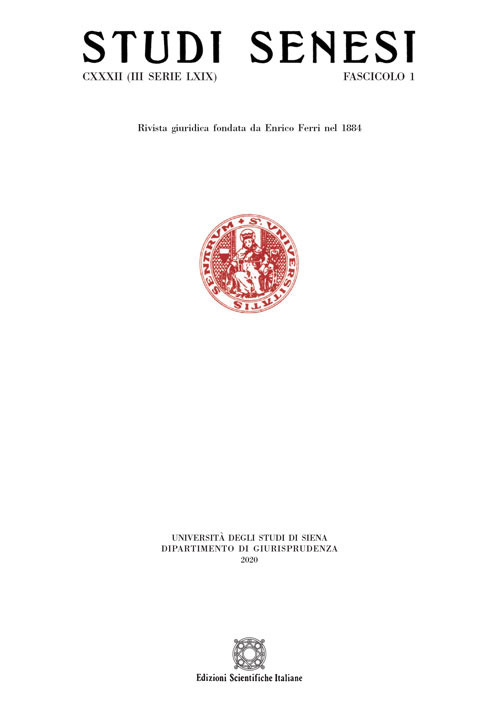 Studi senesi. Rivista giuridica (2020). Vol. 1