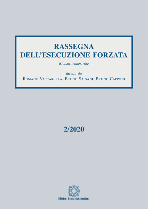 Rassegna dell'esecuzione forzata (2020). Vol. 2