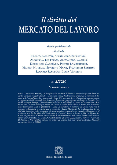 Il diritto del mercato del lavoro (2020). Vol. 2
