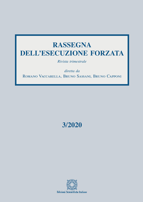 Rassegna dell'esecuzione forzata (2020). Vol. 3