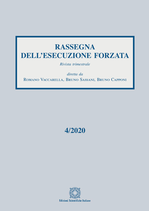 Rassegna dell'esecuzione forzata (2020). Vol. 4