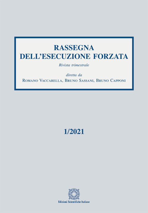 Rassegna dell'esecuzione forzata (2021). Vol. 1