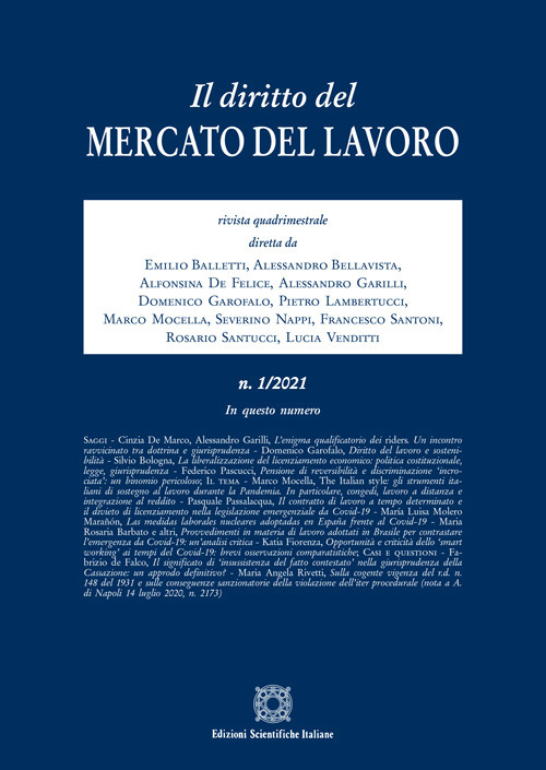 Il diritto del mercato del lavoro (2021). Vol. 1