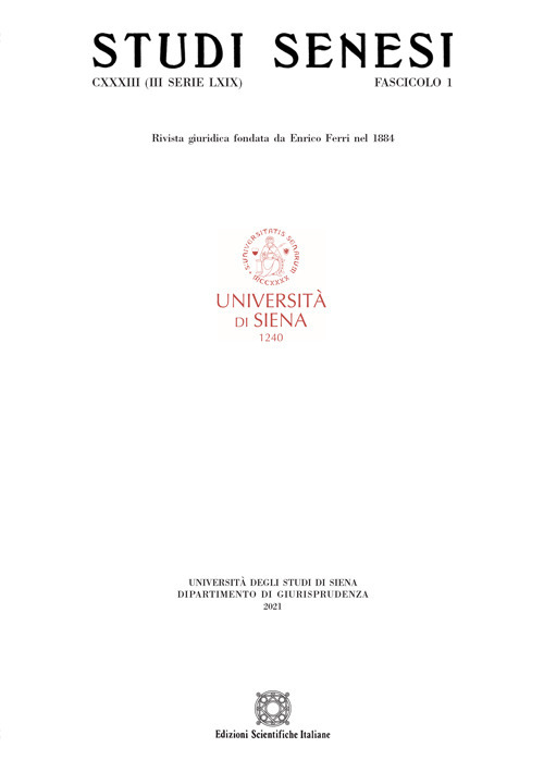 Studi senesi. Rivista giuridica (2021). Vol. 1