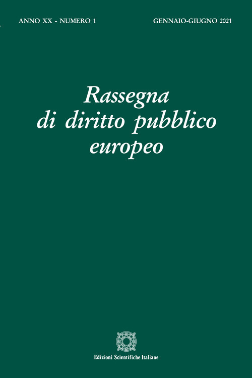 Rassegna di diritto pubblico europeo (2021). Vol. 1: (Gennaio-Giugno)