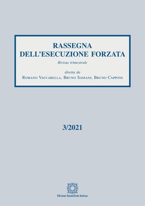 Rassegna dell'esecuzione forzata (2021). Vol. 3