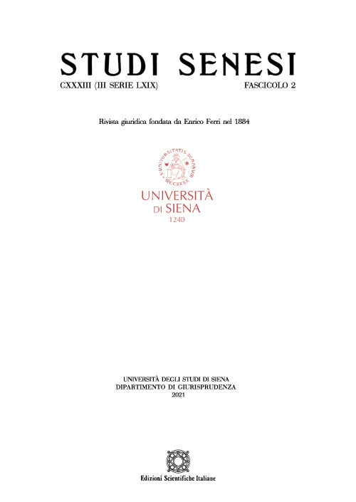 Studi senesi. Rivista giuridica (2021). Vol. 2