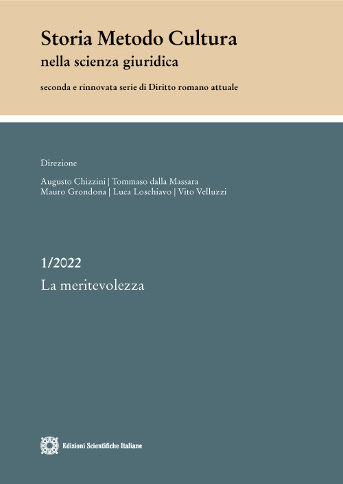 Storia metodo cultura nella scienza giuridica (2022). Vol. 1