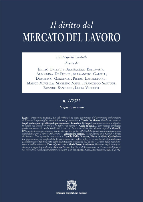 Il diritto del mercato e del lavoro (2022). Vol. 1