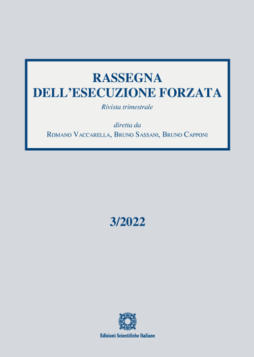 Rassegna dell'esecuzione forzata (2022). Vol. 3