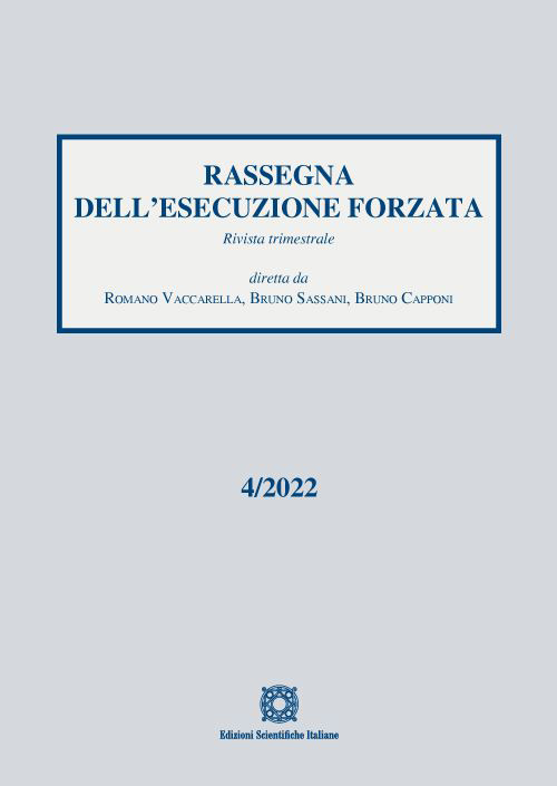 Rassegna dell'esecuzione forzata (2022). Vol. 4