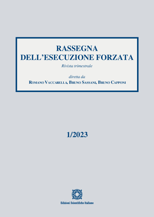 Rassegna dell'esecuzione forzata (2023). Vol. 1