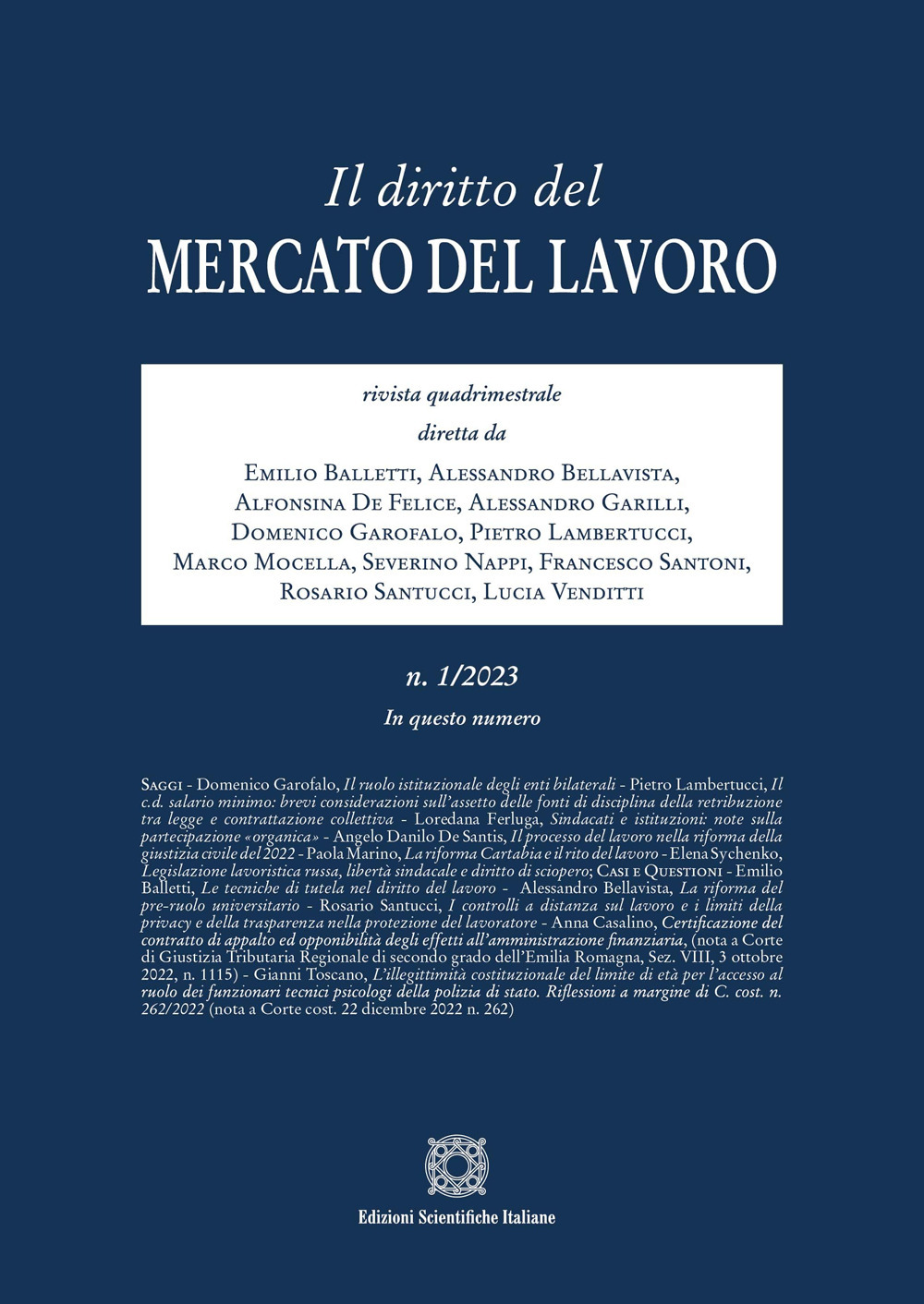 Il diritto del mercato del lavoro (2023). Vol. 1