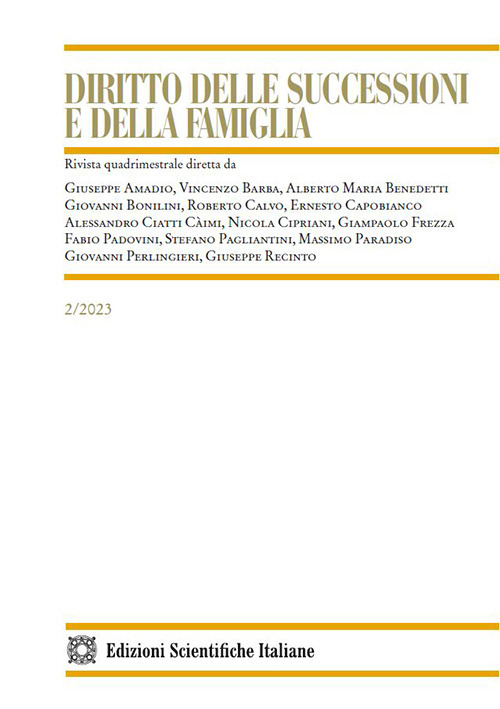 Diritto delle successioni e della famiglia (2023). Vol. 2