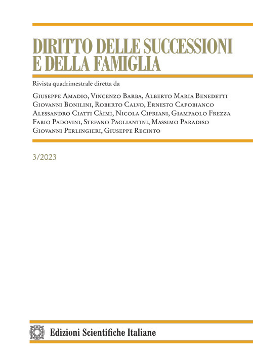 Diritto delle successioni e della famiglia (2023). Vol. 3