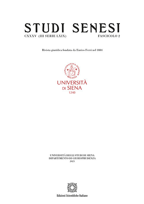 Studi senesi. Rivista giuridica (2023). Vol. 2