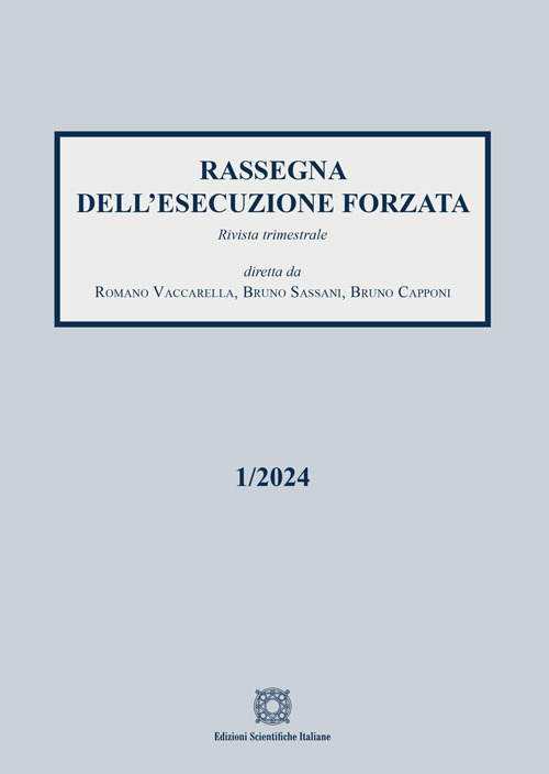 Rassegna dell'esecuzione forzata (2024). Vol. 1