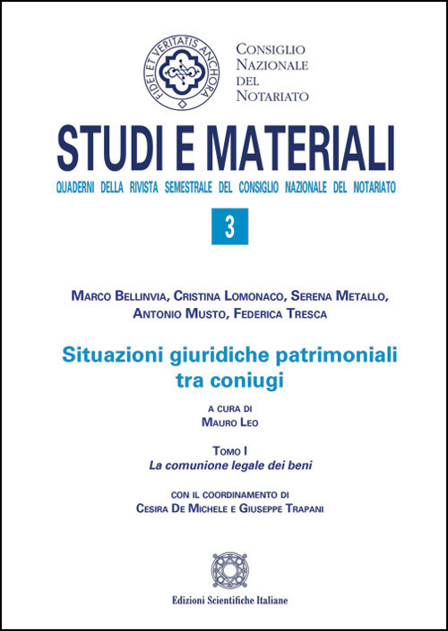 Situazioni giuridiche patrimoniali tra coniugi. Vol. 1