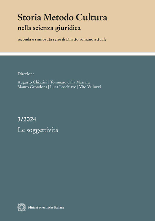 Storia metodo cultura nella scienza giuridica (2024). Vol. 3