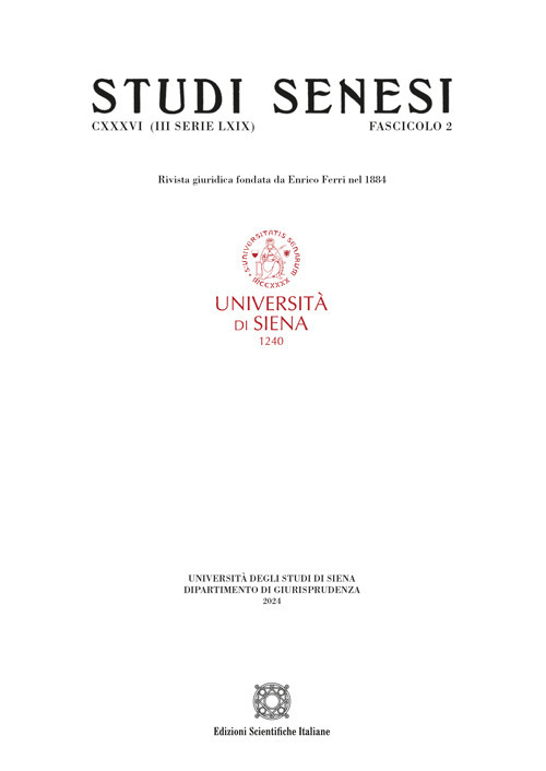 Studi senesi. Rivista giuridica (2024). Vol. 2