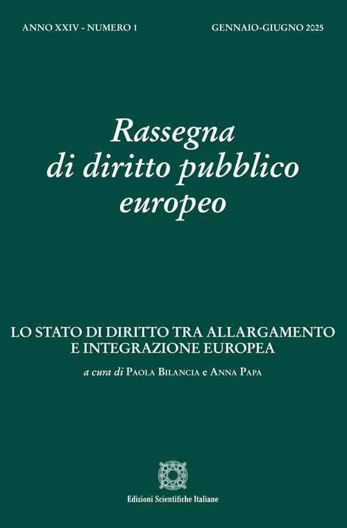 Rassegna di diritto pubblico europeo (2025). Vol. 1