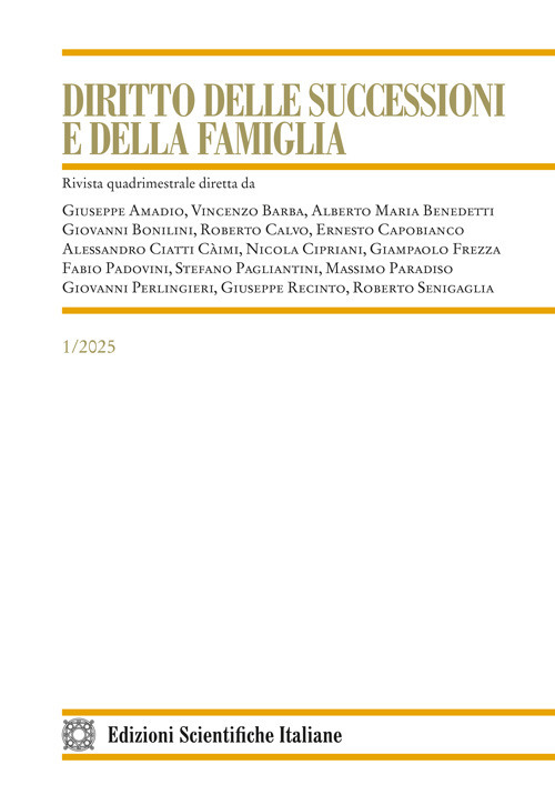 Diritto delle successioni e della famiglia (2025). Vol. 1