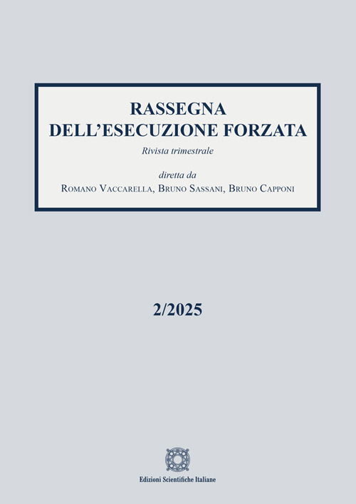 Rassegna dell'esecuzione forzata (2025). Vol. 2