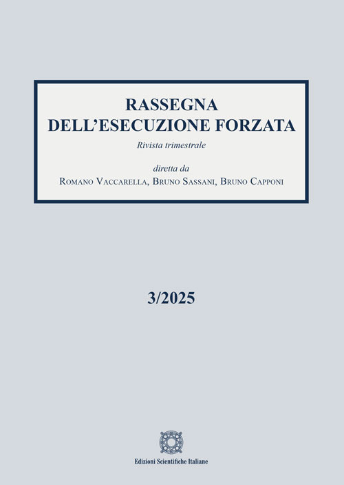 Rassegna dell'esecuzione forzata (2025). Vol. 3