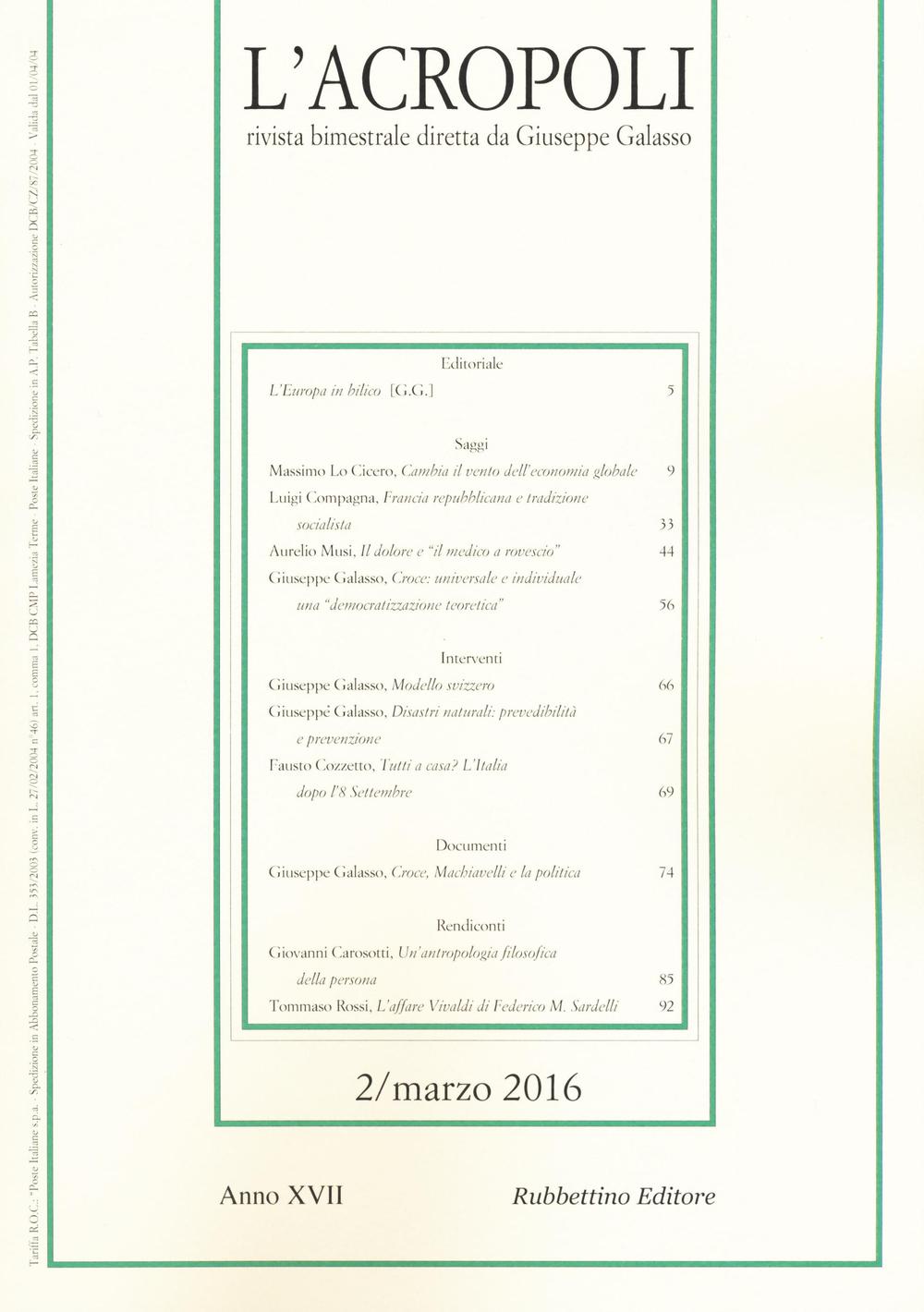 L'acropoli (2016). Vol. 2