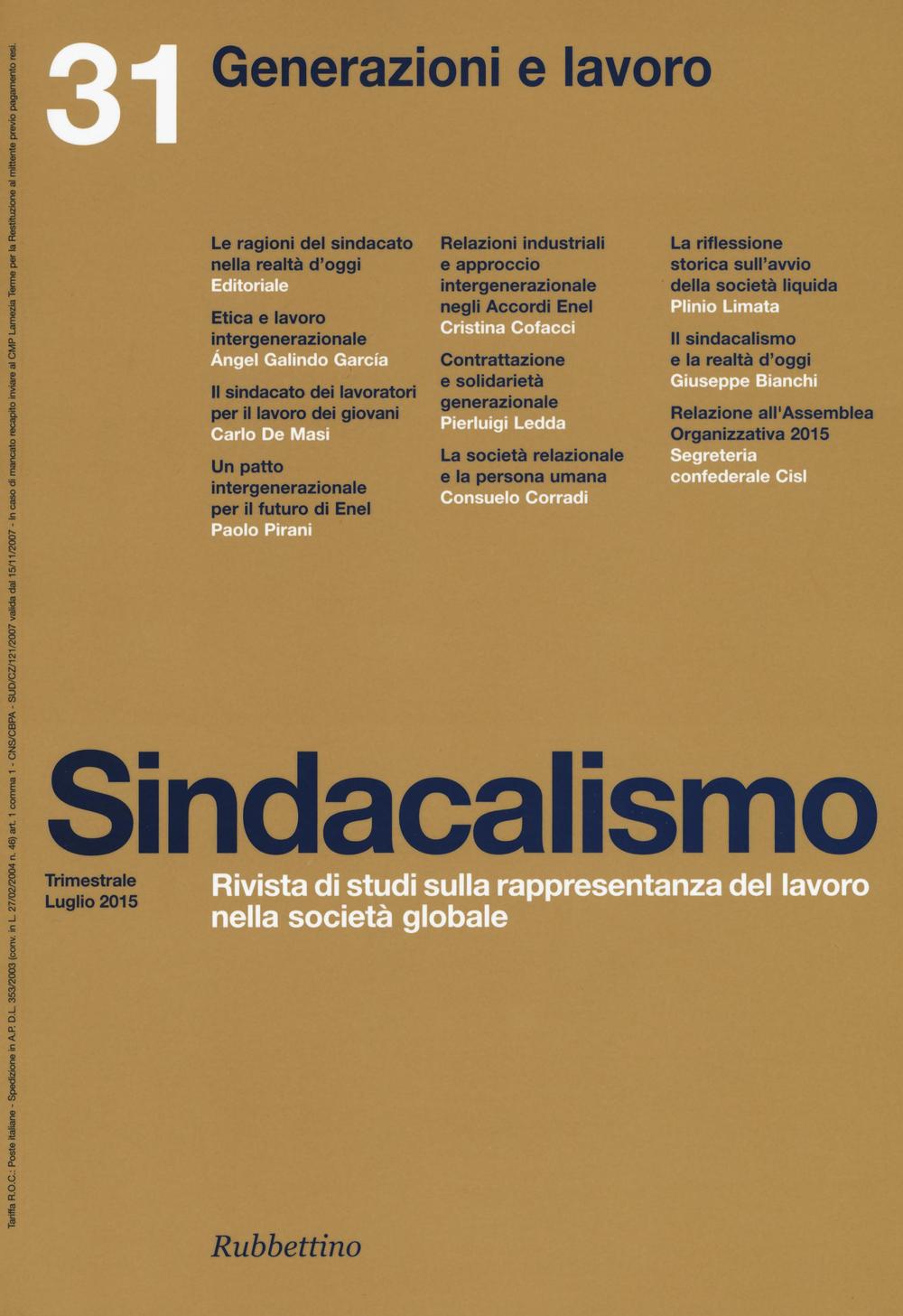 Sindacalismo (2015). Vol. 31
