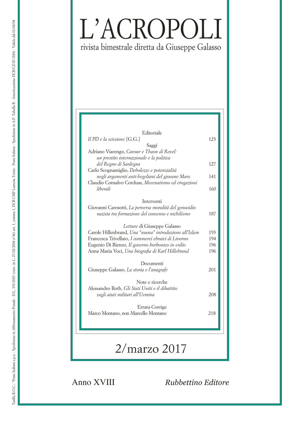 L'acropoli (2017). Vol. 2