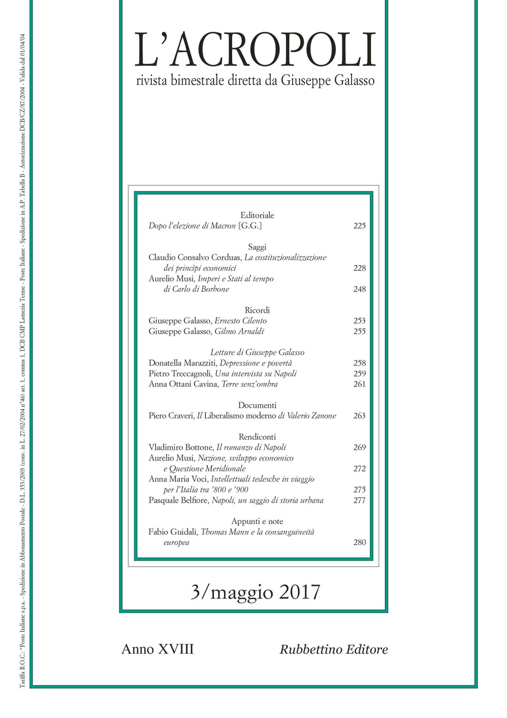 L'acropoli (2017). Vol. 3