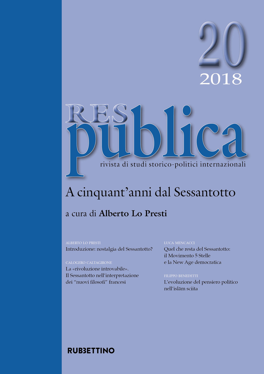 Res publica (2018). Vol. 20: A cinquant'anni dal Sessantotto