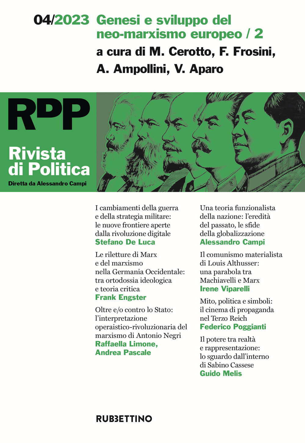 Rivista di politica (2023). Vol. 4: Genesi e sviluppo del neo-marxismo europeo/2