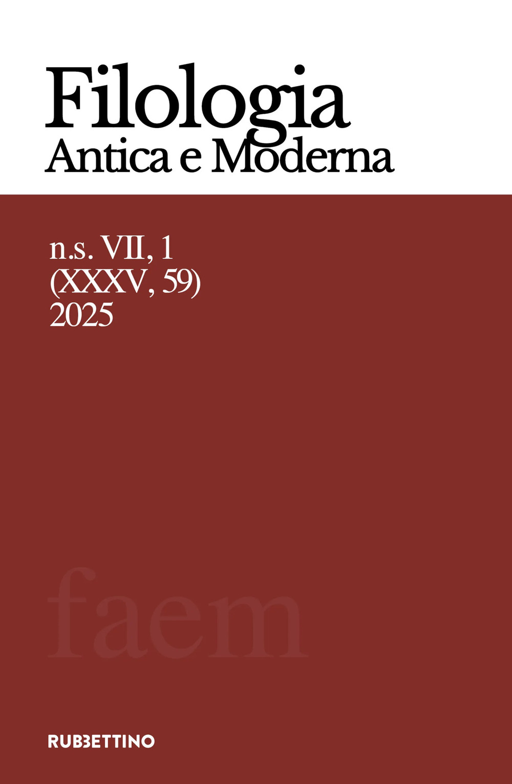 Filologia antica e moderna (2025). Vol. 59