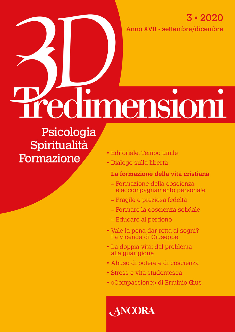 Tredimensioni. Psicologia, spiritualità, formazione (2020). Vol. 3